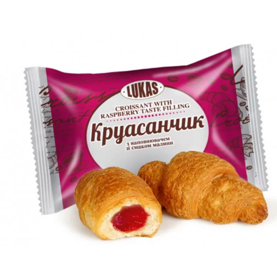 Круассанчик с начинкой «Малина» ТМ Лукас 45 г х 32 шт (1,44 кг)